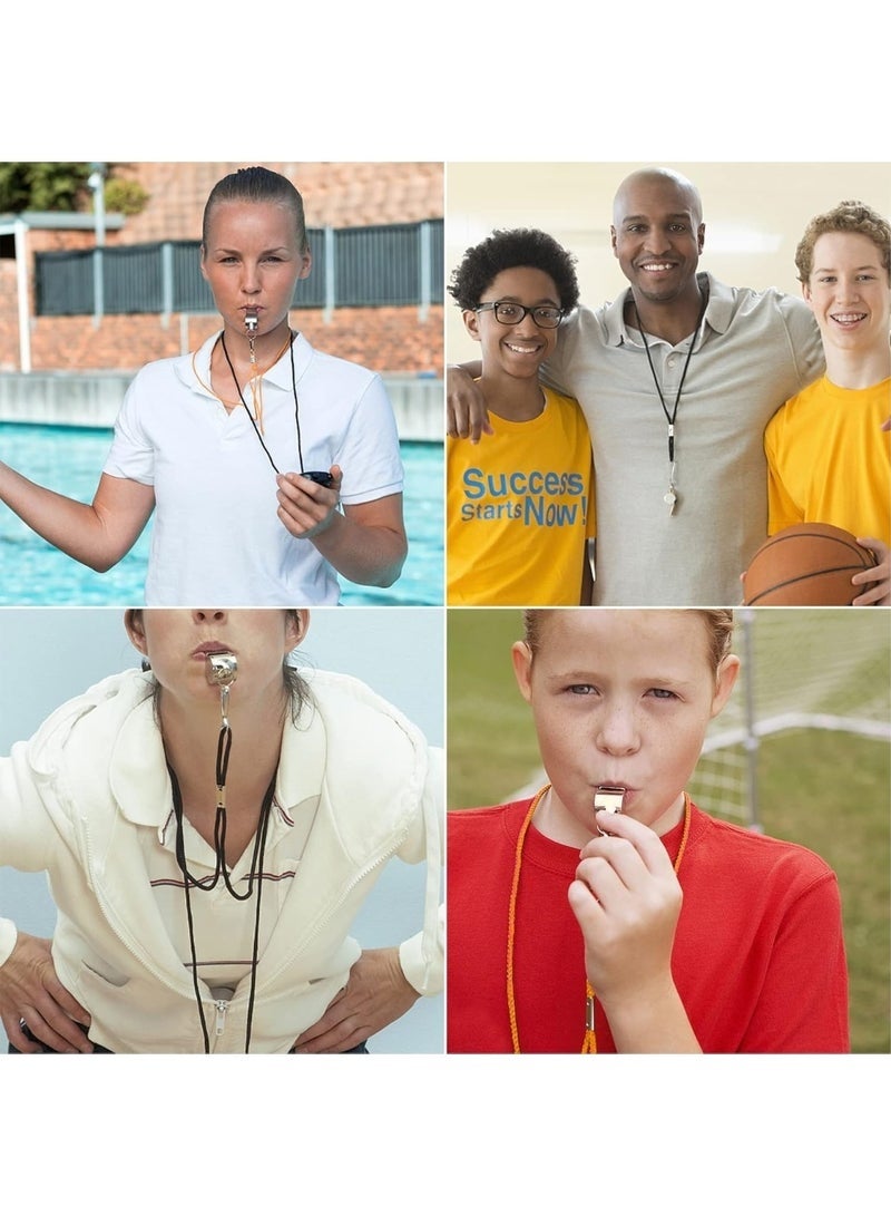 3 Packs Stainless Steel Sports Whistles with Lanyard, Loud Crisp Sound Whistles Bulk Great for Coaches, Referees, and Officials - Image 4